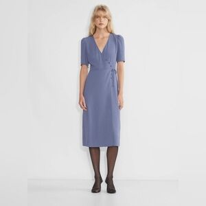 Aritzia Wilfred Lulea Satin wrap midi dress